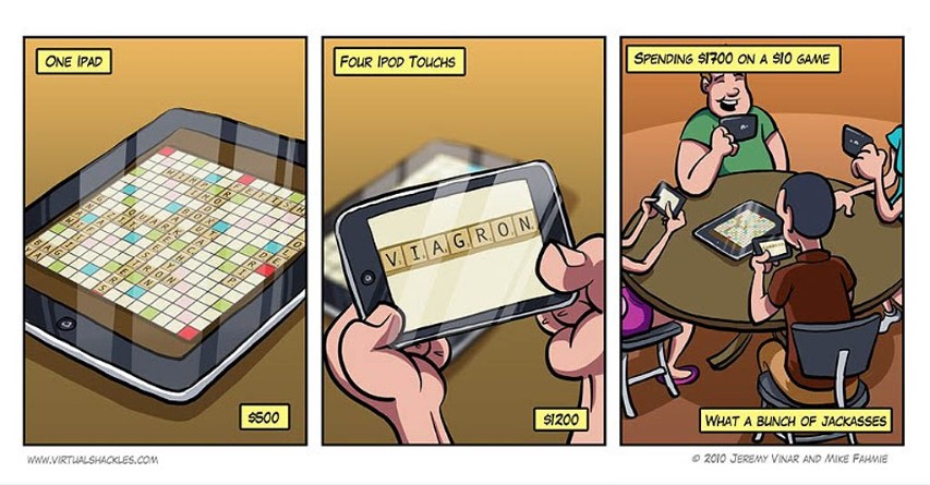 Ladda mobilen med Scrabble